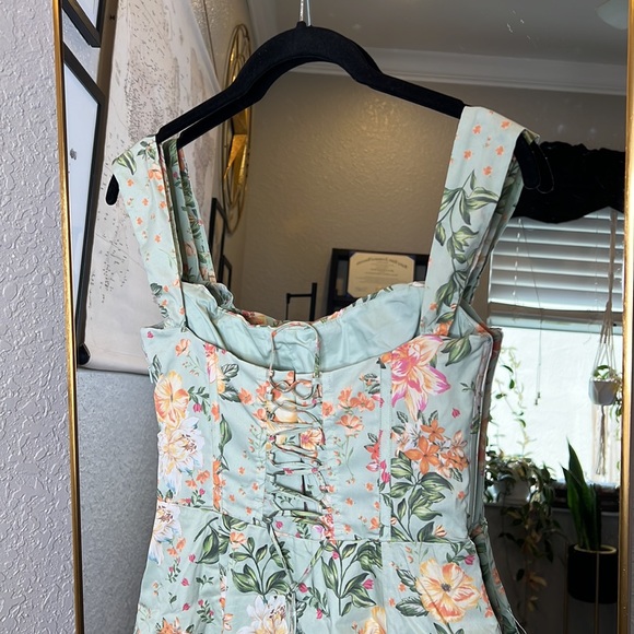 HOUSE OF CB 'Saira' Light Jade Print Midi Sundress NWOT - Picture 9 of 10